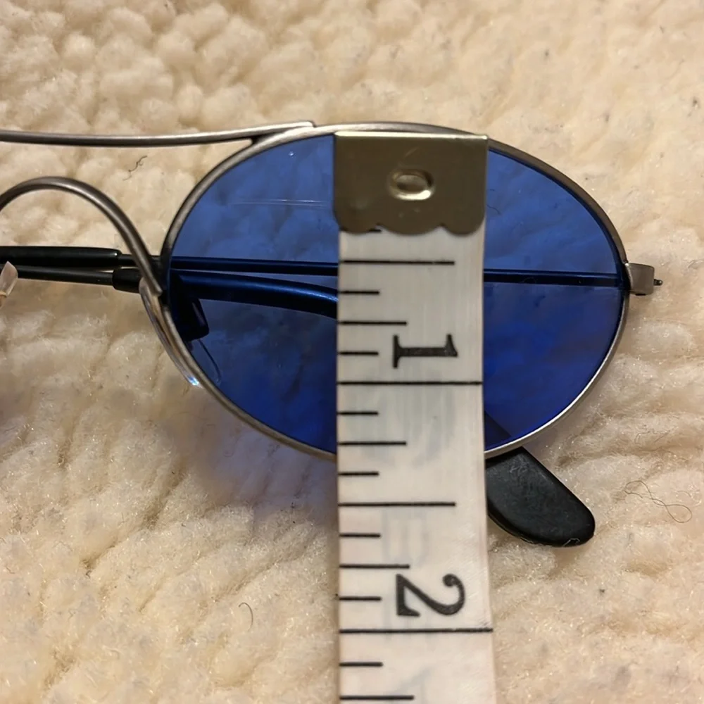 Stylish Oval Blue Lens Sunglasses - Picture 15 of 17